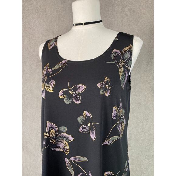 Vintage Kisses & Hugs Womens Y2K Whimsigoth Midi Dress Size M Dark Floral Grunge - Picture 3 of 10